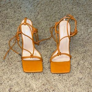 Pretty little thing square toed heels